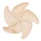 Welled Wood Surface, Pinwheel shaped, 10" x 9.68", for wooden trays, crafts and decorations, welled center for resin design or paint - for decoupage, engraving, wood burning